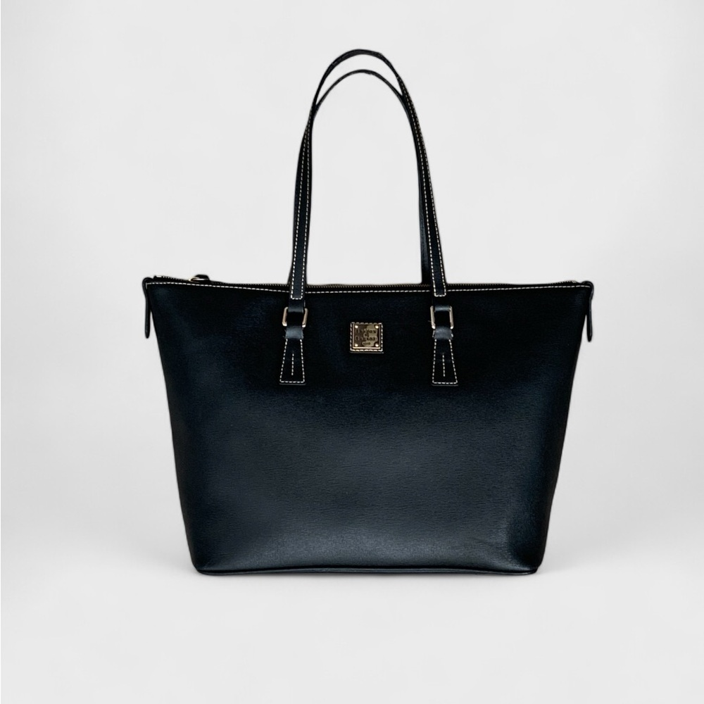Dooney & Bourke Saffiano Zip Top Tote In Black